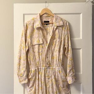 Cynthia Rowley Pink and Yellow Floral Utility Jumpsuit